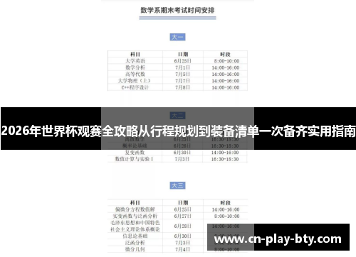 2026年世界杯观赛全攻略从行程规划到装备清单一次备齐实用指南 2026年世界杯观赛全攻略从行程规划到装备清单一次备齐实用指南